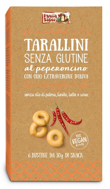 PUGLIA SAPORI TARALLINI AL PEPERONCINO CON OLIO EXTRAVERGINE DI OLIVA 180 G - Farmacia De Pasquale