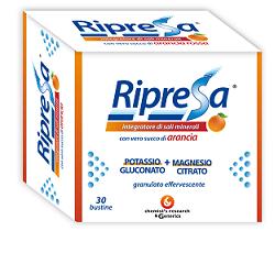RIPRESA 30BUST 10G INTEGRATORE ALIMENTARE DI MAGNESIO E POTASSIO BUSTINE EFFERVESCENTI UTILE NEGLI STATI DI STANCHEZZA - Farmacia De Pasquale