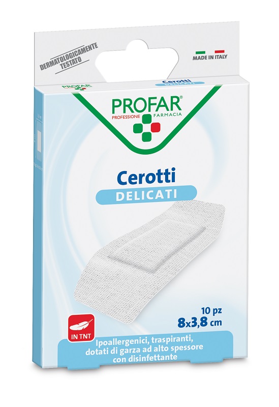 CEROTTO TESSUTO NON TESSUTO DELICATO SUPER 8X3,8 CM 10 PEZZI PROFAR - Farmacia De Pasquale