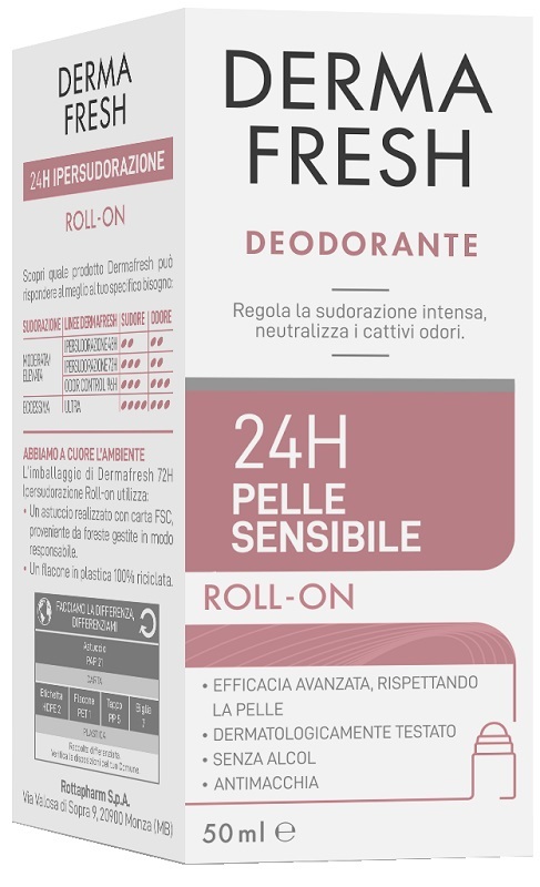 DERMAFRESH 24H PELLE SENSIBILE ROLL ON 50 ML - Farmacia De Pasquale