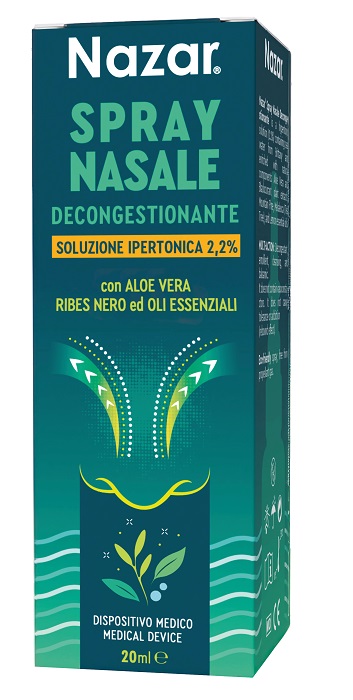 NAZAR SPRAY NASALE DECONGESTIONANTE SOLUZIONE IPERTONICA 2,2% 20 ML - Farmacia De Pasquale