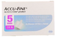 AGO PER PENNA DA INSULINA ACCU-FINE PEN NEEDLE ACCU-CHEK GAUGE 31 X 5MM 100 PEZZI - Farmacia De Pasquale