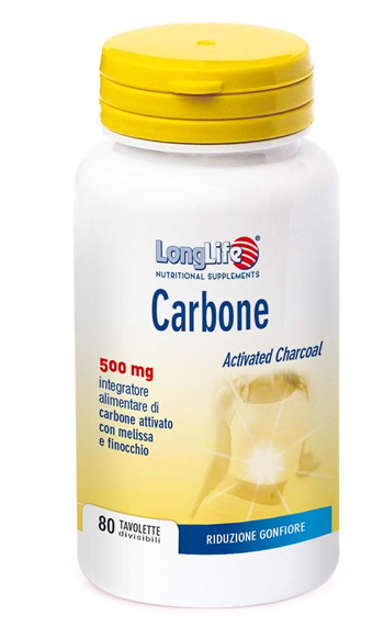 LONGLIFE CARBONE ATTIVATO 80 TAVOLETTE DIVISIBILI - Farmacia De Pasquale