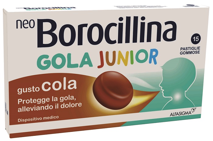 NEOBOROCILLINA GOLA JUNIOR 15 PASTIGLIE GUSTO COLA - Farmacia De Pasquale