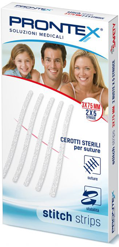 PRONTEX STITCH STRIPS 3X75 10 PEZZI - Farmacia De Pasquale