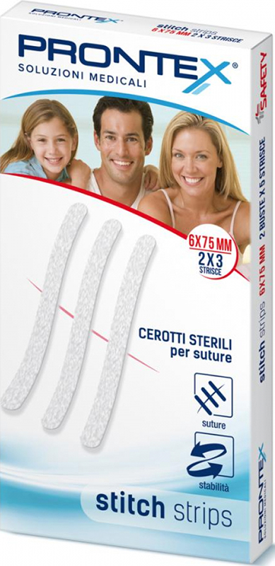 PRONTEX STITCH STRIPS 6X75 10 PEZZI - Farmacia De Pasquale