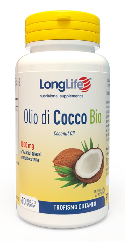 LONGLIFE OLIO COCCO BIO 60 PERLE IN GELATINA - Farmacia De Pasquale
