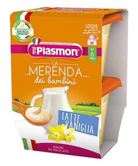PLASMON LA MERENDA DEI BAMBINI MERENDE LATTE VANIGLIA ASETTICO 2 X 120 G - Farmacia De Pasquale