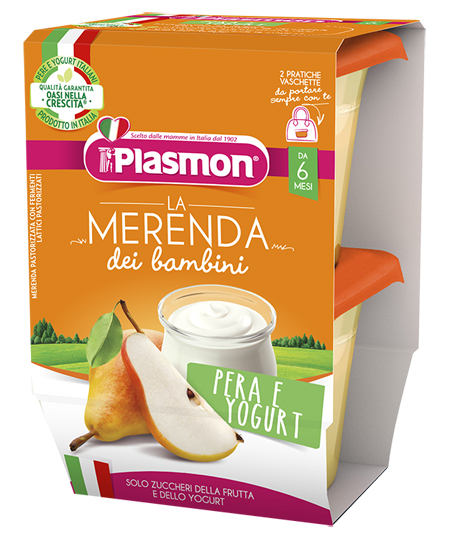 PLASMON LA MERENDA DEI BAMBINI SAPORI DI NATURA PERA YOGURT ASETTICO 2 X 120 G - Farmacia De Pasquale