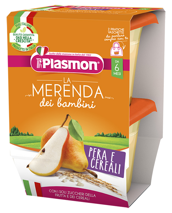 PLASMON LA MERENDA DEI BAMBINI SAPORI DI NATURA PERA CEREALI ASETTICO 2 X 120 G - Farmacia De Pasquale