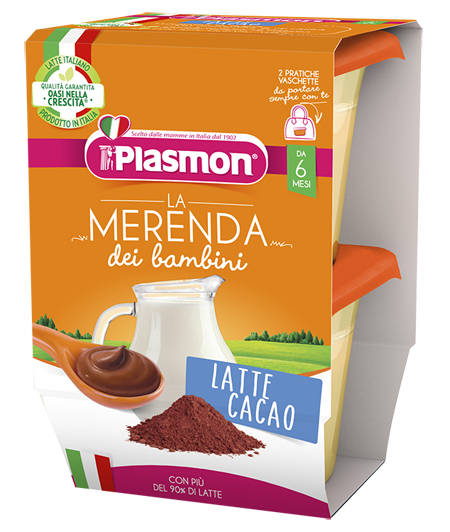 PLASMON LA MERENDA DEI BAMBINI MERENDE LATTE CACAO ASETTICO 2 X 120 G - Farmacia De Pasquale