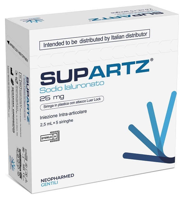 SIRINGA PRERIEMPITA INTRA-ARTICOLARE SUPARTZ ACIDO IALURONICO 25 MG 2,5 ML 5 PEZZI - Farmacia De Pasquale