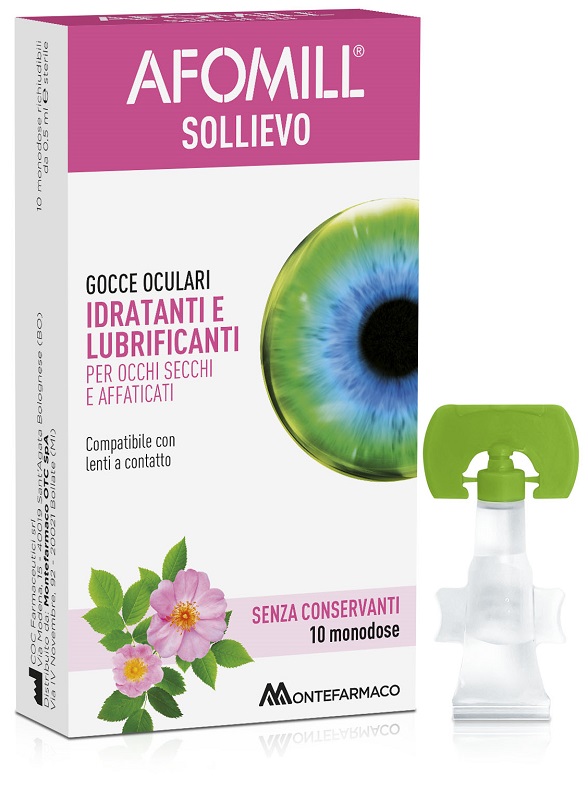 AFOMILL SOLLIEVO GOCCE OCULARI OCCHI 10 FIALE DA 0,5 ML - Farmacia De Pasquale
