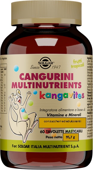 CANGURINI MULTINUTRIENTS FRUTTI TROPICALI 60 TAVOLETTE - Farmacia De Pasquale