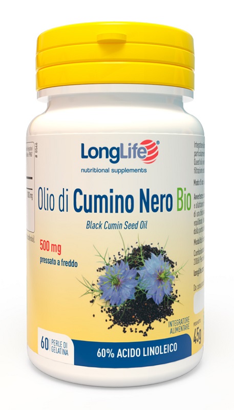 LONGLIFE OLIO DI CUMINO NERO BIO 60 PERLE IN GELATINA - Farmacia De Pasquale