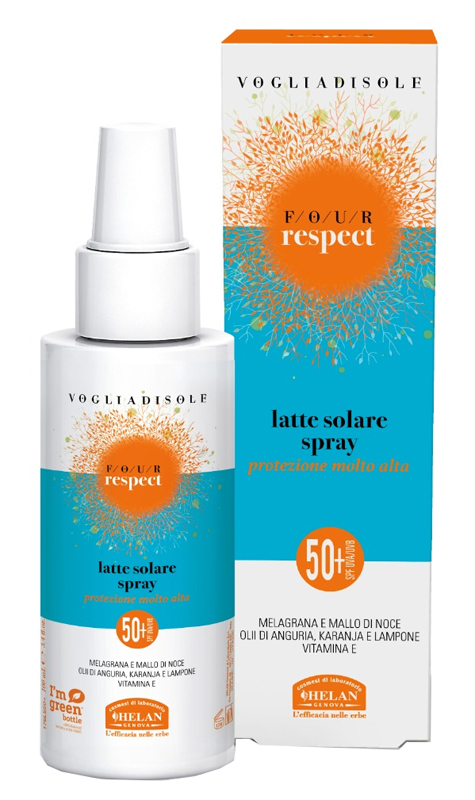 VOGLIADISOLE FOUR RESPECT LATTE SOLARE SPRAY SPF50 VISO E CORPO 100 ML - Farmacia De Pasquale
