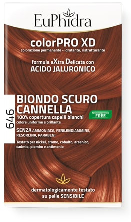 EUPHIDRA COLORPRO GEL COLORANTE CAPELLI XD 646 CANNELLA 50 ML IN FLACONE + ATTIVANTE + BALSAMO + GUANTI - Farmacia De Pasquale