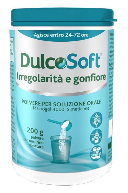 DULCOSOFT IRREGOLARITA' E GONFIORE POLVERE SOLUBILE 200 G - Farmacia De Pasquale