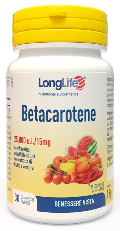 LONGLIFE BETACAROTENE 25000 UI 30 COMPRESSE - Farmacia De Pasquale