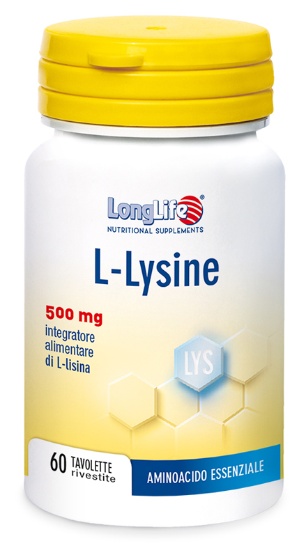 LONGLIFE L-LYSINE 500MG 60 TAVOLETTE RIVESTITE DA 860 MG - Farmacia De Pasquale