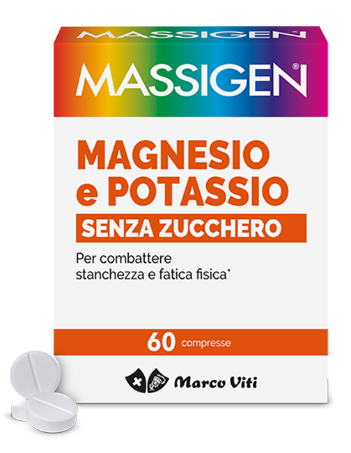 MASSIGEN MAGNESIO POTASSIO SENZA ZUCCHERI 60 COMPRESSE - Farmacia De Pasquale