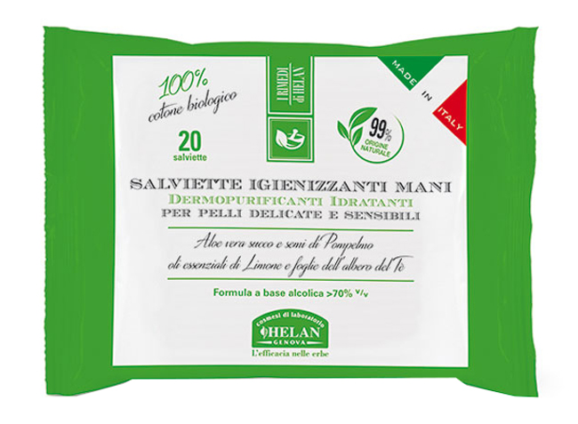 I RIMEDI DI HELAN SALVIETTE IGIENIZZANTE MANI 20 PEZZI - Farmacia De Pasquale