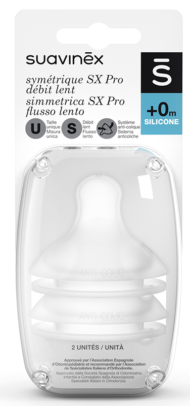 SUAVINEX SX PRO TETTARELLA IN SILICONE FISIOLOGICA PER BIBERON S 2 PEZZI - Farmacia De Pasquale