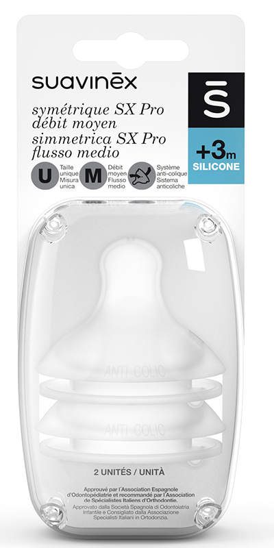 SUAVINEX SX PRO TETTARELLA IN SILICONE FISIOLOGICA PER BIBERON M 2 PEZZI - Farmacia De Pasquale