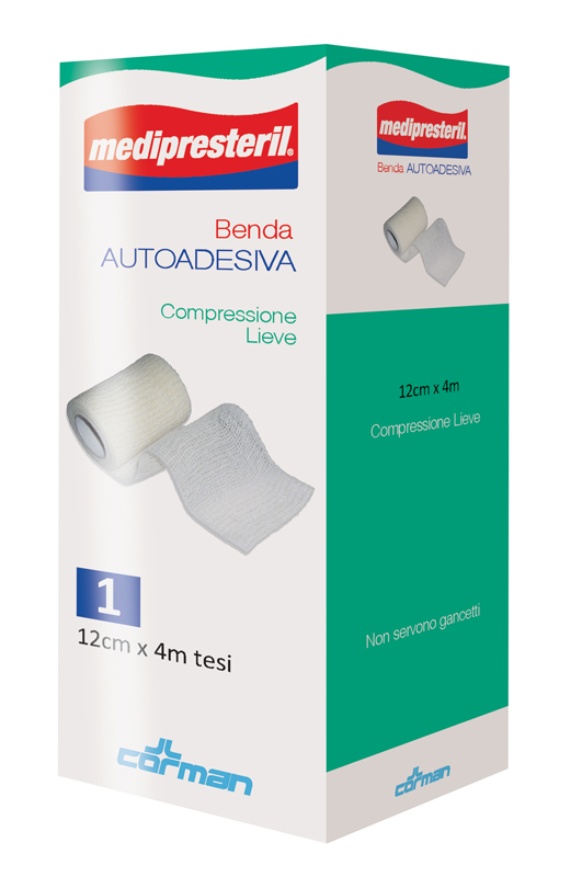 MEDIPRESTERIL BENDA AUTOADESIVA 12X400 CM 1 PEZZO - Farmacia De Pasquale