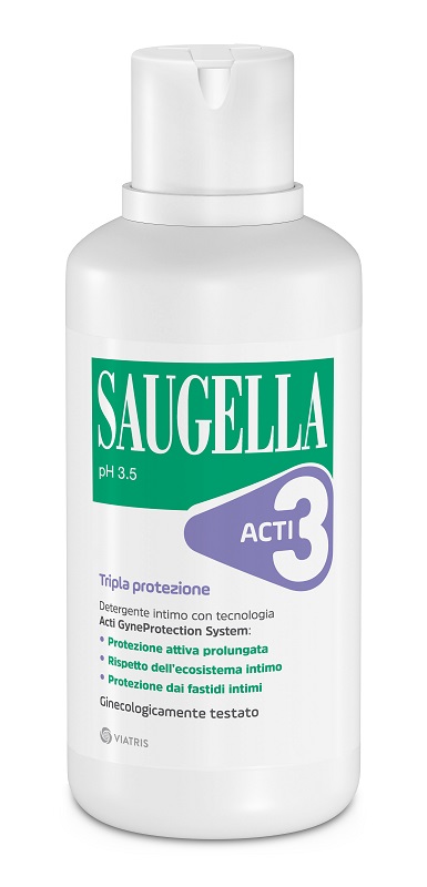 SAUGELLA ACTI3 TRIPLA PROTEZIONE DETERGENTE INTIMO 500 ML - Farmacia De Pasquale