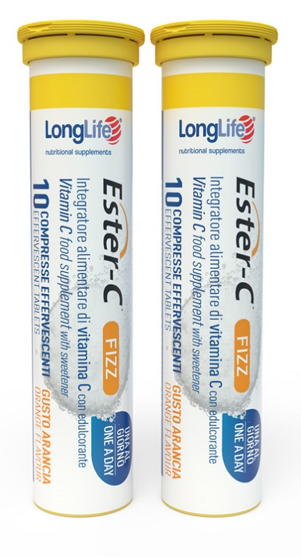LONGLIFE ESTER-C FIZZ GUSTO ARANCIA 20 COMPRESSE EFFERVESCENTI - Farmacia De Pasquale