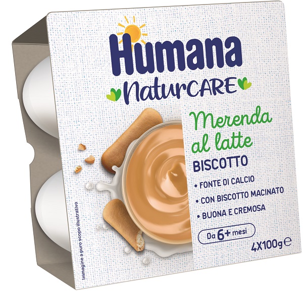 HUMANA MERENDA LATTE BISCOTTO 4 PEZZI DA 100 G - Farmacia De Pasquale