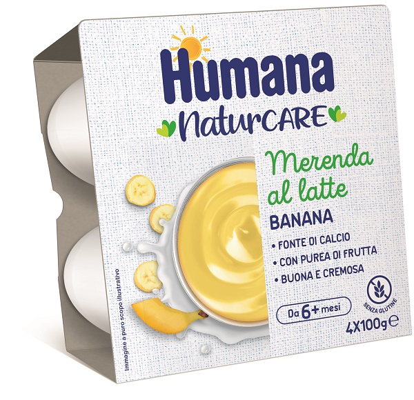 HUMANA MERENDA LATTE BANANA 4 PEZZI DA 100 G - Farmacia De Pasquale