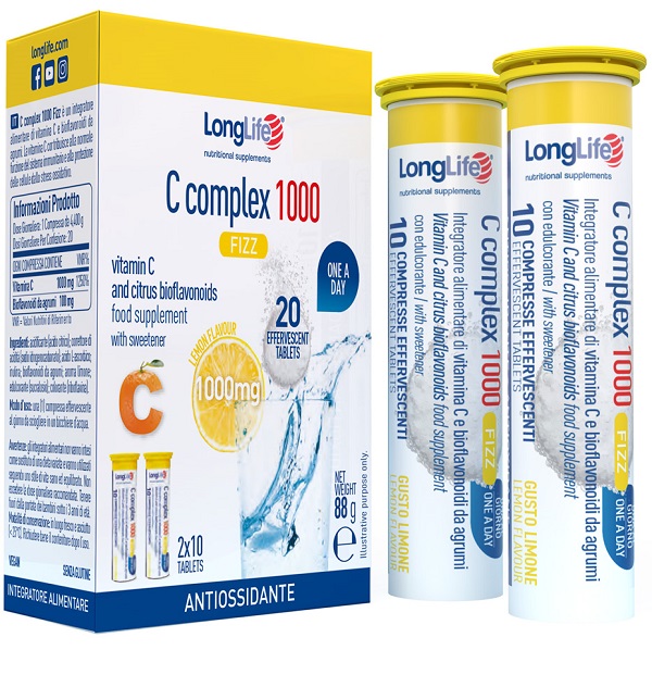 LONGLIFE C COMPLEX 1000 FIZZ 20 COMPRESSE EFFERVESCENTI - Farmacia De Pasquale