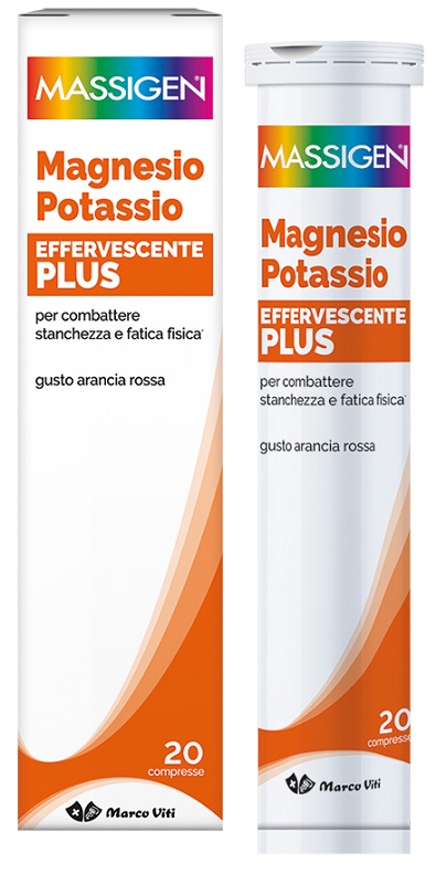 MASSIGEN MAGNESIO POTASSIO PLUS 20 COMPRESSE EFFERVESCENTI - Farmacia De Pasquale