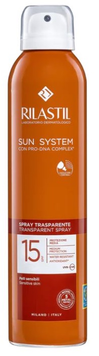 RILASTIL SUN SYSTEM TRANSPARENT SPRAY SPF15 200 ML - Farmacia De Pasquale