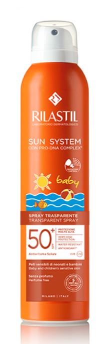 RILASTIL SUN SYSTEM BABY TRANSPARENT SPRAY SPF50+ 200 ML - Farmacia De Pasquale