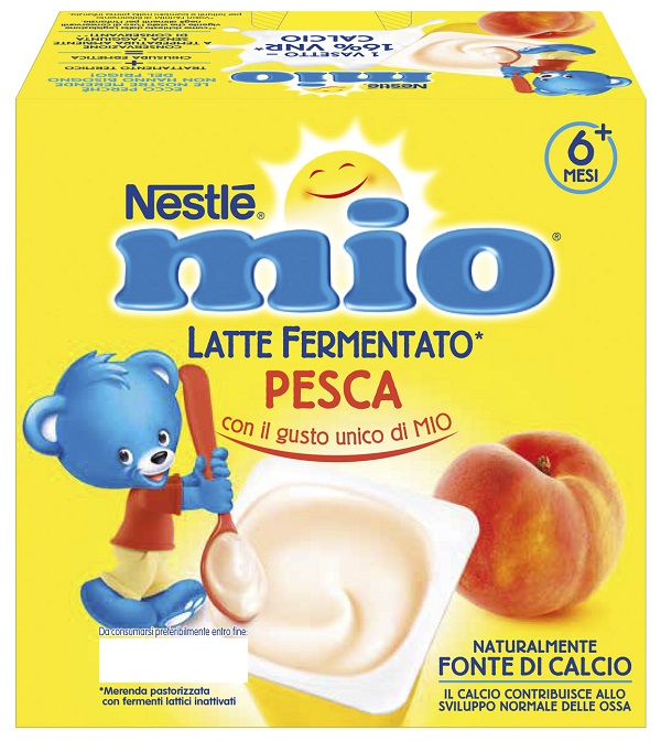 MIO MERENDA LATTE FERMENTATO PESCA 4X100 G - Farmacia De Pasquale