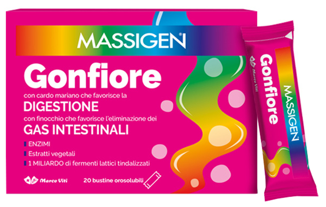 MASSIGEN GONFIORE 20 BUSTINE OROSOLUBILI - Farmacia De Pasquale