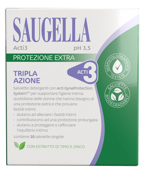 SAUGELLA ACTI3 SALVIETTINE 10 PEZZI - Farmacia De Pasquale