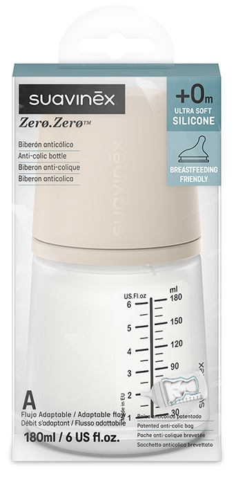SUAVINEX ZERO ZERO BIBERON SILICONE SPECIALE ALLATTAMENTO DA 180ML LIGHT - Farmacia De Pasquale