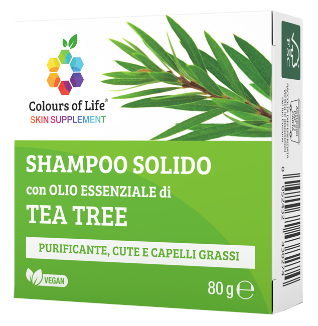 COLOURS OF LIFE TEA TREE SHAMPOO SOLIDO 80 G - Farmacia De Pasquale