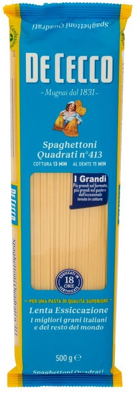 DE CECCO SPAGHETTI QUADRATI N413 NUOVA RICETTA 400 G - Farmacia De Pasquale