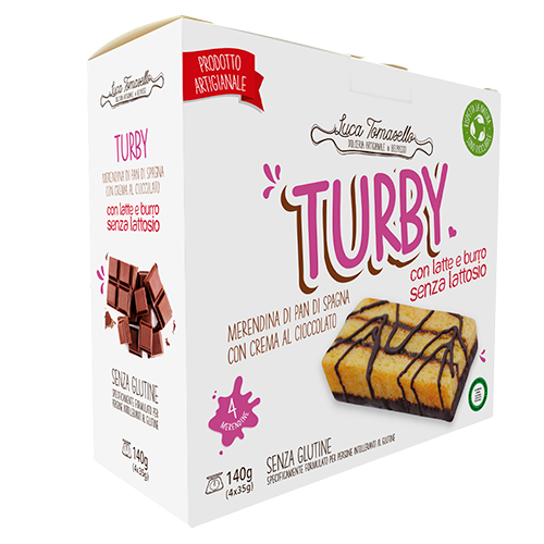 TURBY MERENDINA PAN DI SPAGNA CON CREMA CIOCCOLATO 4 PEZZI DA 35 G - Farmacia De Pasquale