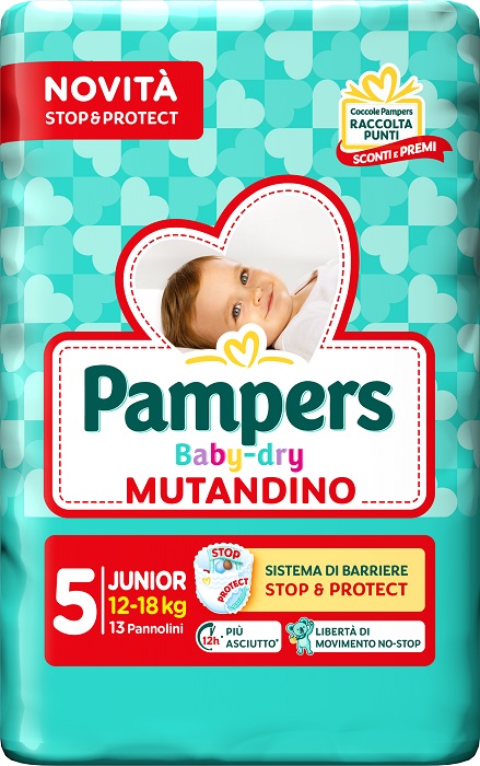 PAMPERS BABY DRY PANNOLINO MUTANDINA JUNIOR SMALL PACK 13 PEZZI - Farmacia De Pasquale