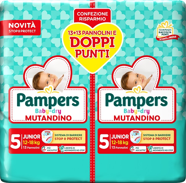 PAMPERS BABY DRY PANNOLINO MUTANDINA JUNIOR DUO 26 PEZZI - Farmacia De Pasquale