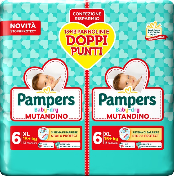 PAMPERS BABY DRY PANNOLINO MUTANDINA EXTRA LARGE DUO 26 PEZZI - Farmacia De Pasquale