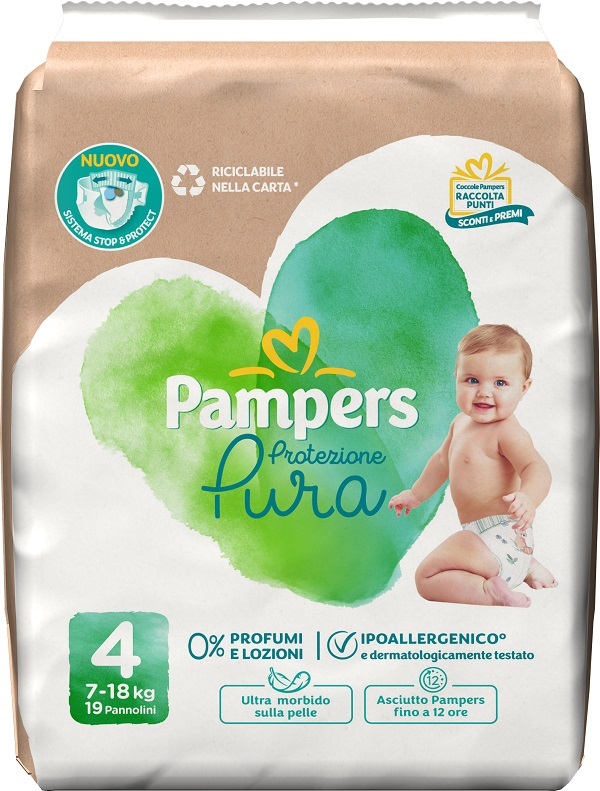 PAMPERS PROTEZIONE PURA MAXI PANNOLINI 19 PEZZI - Farmacia De Pasquale