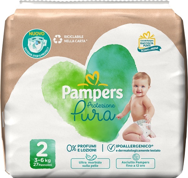 PAMPERS PROTEZIONE PURA MINI PANNOLINI 27 PEZZI - Farmacia De Pasquale