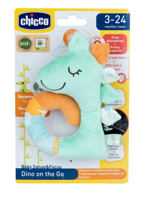 CHICCO GIOCO BABY SENSE&FOCUS TRILLINO SOFT DINOSAURO ECO+ - Farmacia De Pasquale